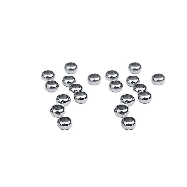 20 st 8 mm diameter rostfria stålpärlor runda pärlor pysselpärlor Creative DIY smycken tillbehör för armband Halsband Örhänge (silver, 5 mm hål)