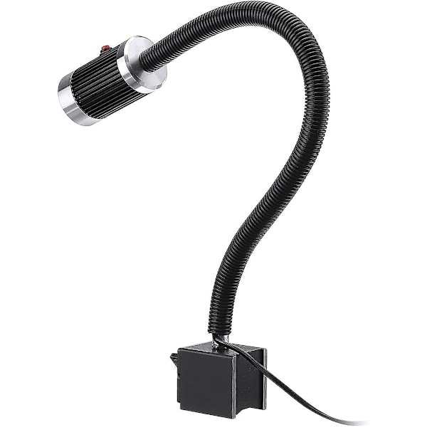 Maskinlampe med magnetisk base, 9W LED drejebænklampe, fleksibel, vandtæt, med magnetisk base til værksted, drejebænk, CNC fræsemaskine, metalfræsning M