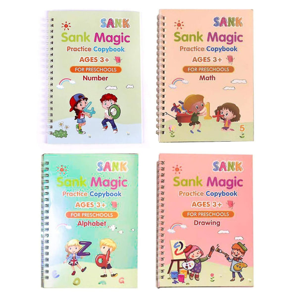 Magic Practice Copybook Engelska Tracing Grooves Design Baby Skriva Ritbok Yj51-2