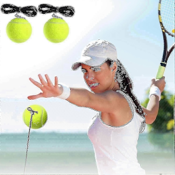 4 pakker tennis treningsball med streng Tennis trener baller Selvtrening trener verktøy Tennisball treningsutstyr for Tennis trener praksis Ex
