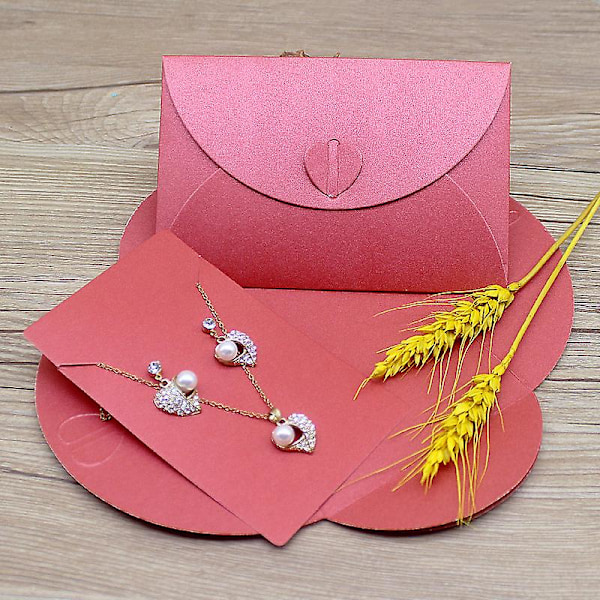 10 st 10*15 cm rosa smyckeskrin med halsband örhänge kort papper presentförpackning låda godis bröllop presentförpackning låda 10BOX10CARD