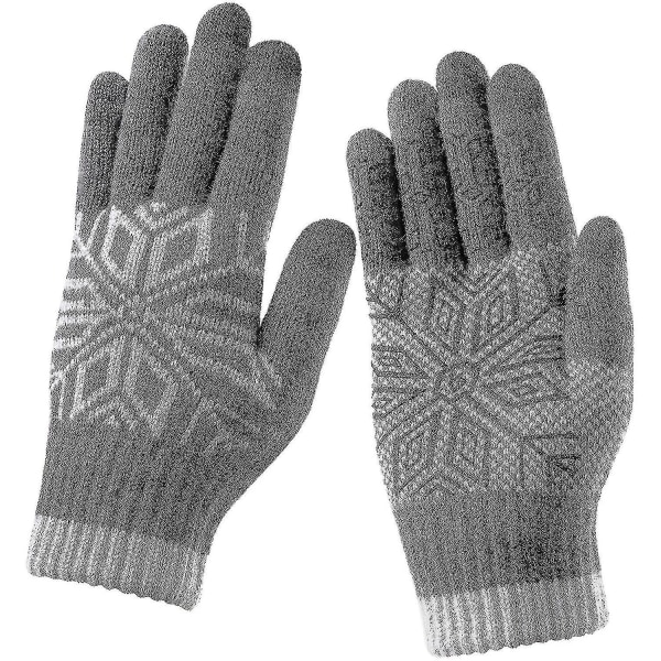 Vinterhansker Touchscreen, hansker Unisex strikkede fingerhansker Varme og vindtette hansker