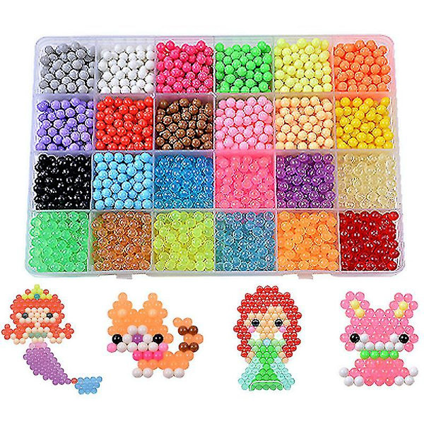 3200 Aquabeads 24 Separata Färgförpackningar Kristallpärlor DIY Set för Barn