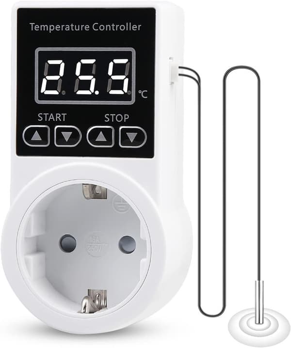 Digital termostatuttag för temperaturkontroll, värmetermostat med NTC-sensor