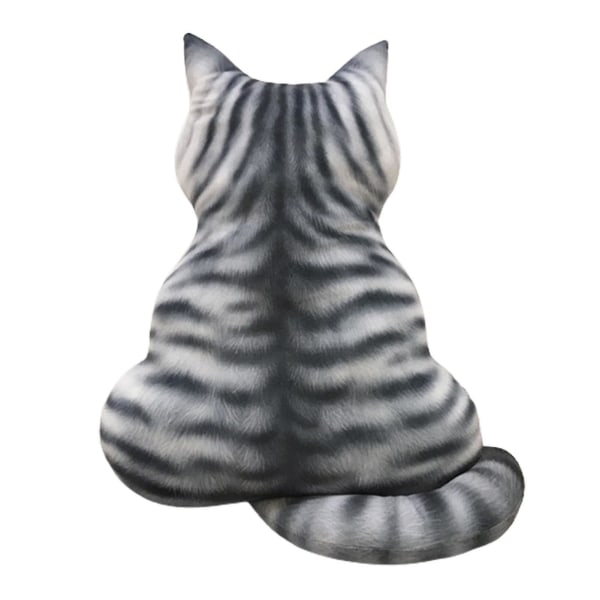 Sinknap Realistic Cat Plys Dukke Anti-fade Pp Bomuld Tre-dimensionel Katte Ryg Dukke Til Stuen Grey