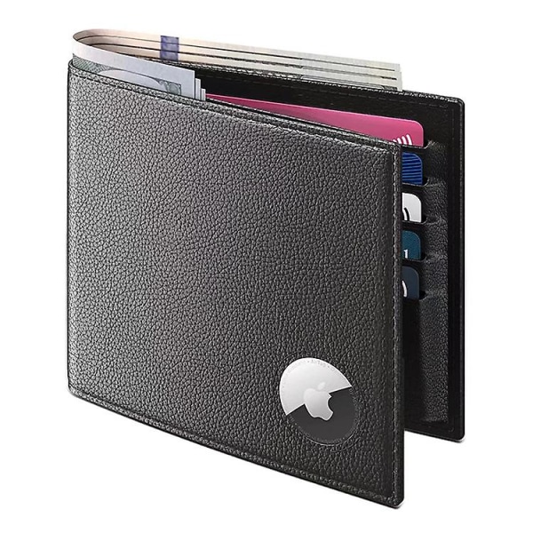 Airtag herre lommebok med pengeklemme, slank og minimalistisk, med RFID-blokkeringsteknologi, Airtag smart lommebok for menn, svart, moderne