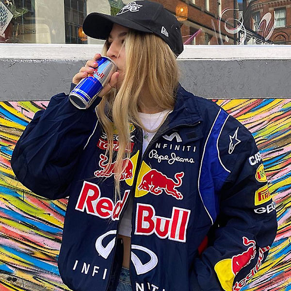 Racing Jacka Vintage, Bomber Jacka Tryck, F1 Streetwear Jacka Y2k