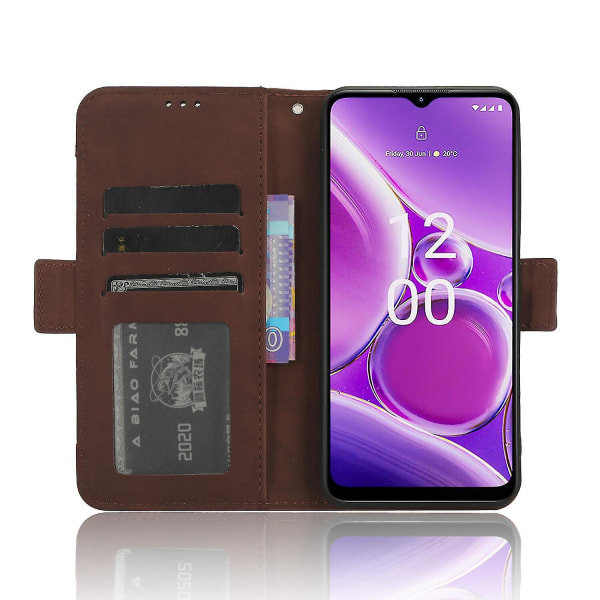 Case Nokia G42 5g cover Säädettävä irrotettava korttipidike Magneettisesti suljettava nahkalompakko Yhteensopiva Nokia G42 5g case kanssa Brown