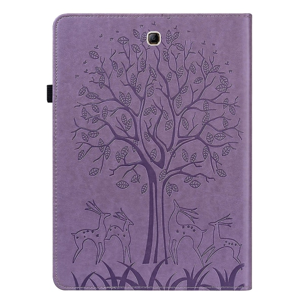 For Samsung Galaxy Tab A 9.7 T550 / T555 nettbrettetui i skinn Purple