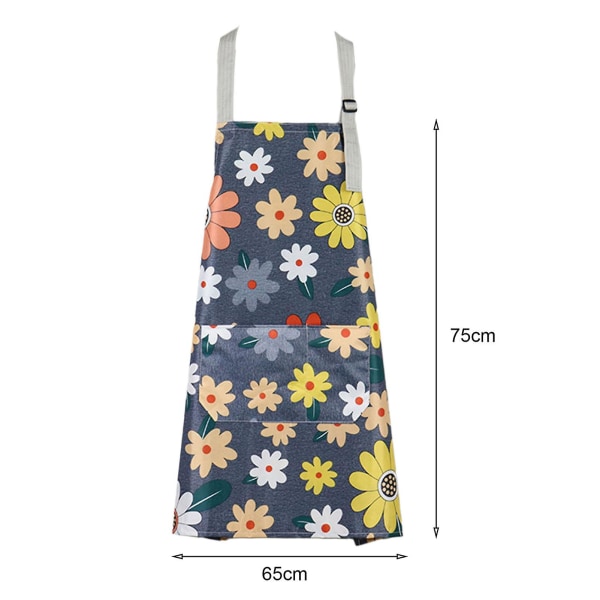 3st Köksförkläde Justerbart ärmlöst förkläde Blommönster Köksförkläde för bakning Trädgårdsarbete Rengöring