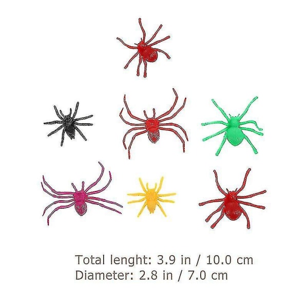 50 stk Halloween-edderkopper til Halloween-dekorasjoner