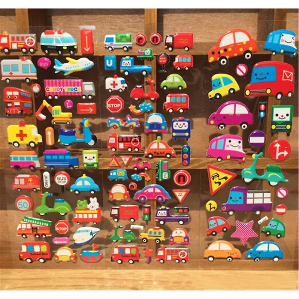 5 st Cartoon Bubble Stickers Transportbilar Barn Bubble Stickers Julklapp