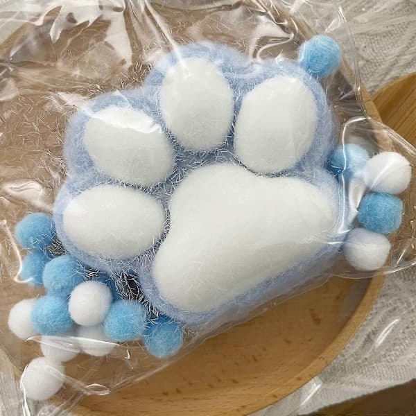 Taba Squishy Stor Katt-Tass Silikonklämleksaker för Stresslindring, Katt-Tass Jättetass Squishy Sensorisk Leksak - Perfekt Blå