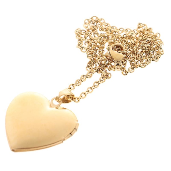 Love Heart Medaljonki riipukset naisille Miesten avattava valokuvakehys kuvakaulakoru Gold