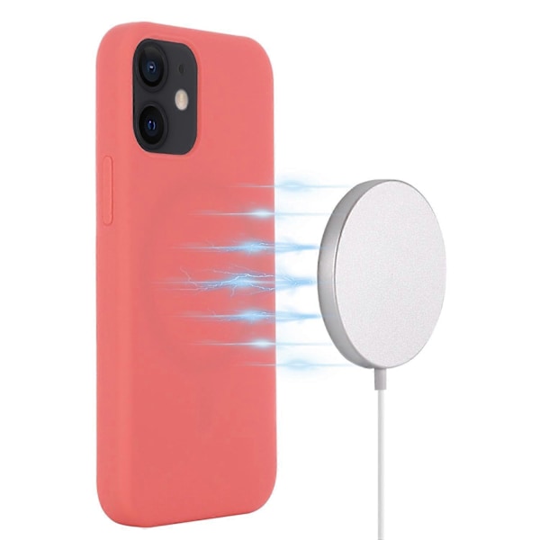 Magneettinen nestemäinen silikonikuori iPhone 12 mini 5.4 tuumalle, yhteensopiva MagSafe-latauksen kanssa Pink Hot Pink