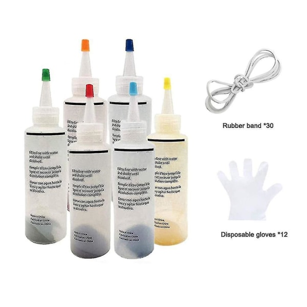Tie Dye Kits 6/8/10 Farger Tie-dye Kit Stoff Tekstil Maling Fargerike Tie Dying Settab