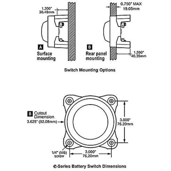 350 Amp Marine Dobbeltkontakt Batteri Isolator 4 Position Motorcykel Circuit Breaker Batterikontakt til biler, både, køretøjer