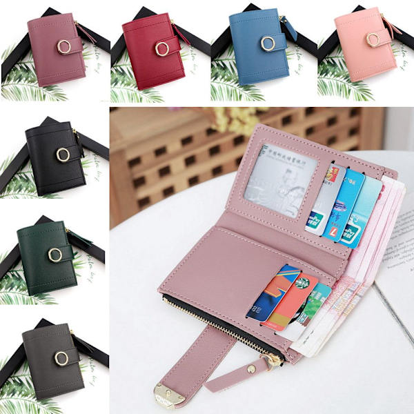 Kvinde Kort Tegnebog Dame Clutch Taske ROSE RED Rose red