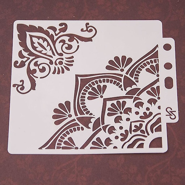 Kukkakulman stensiilit Mallimaalaus Scrapbooking Kohokuviointi Leimaus Albumi C