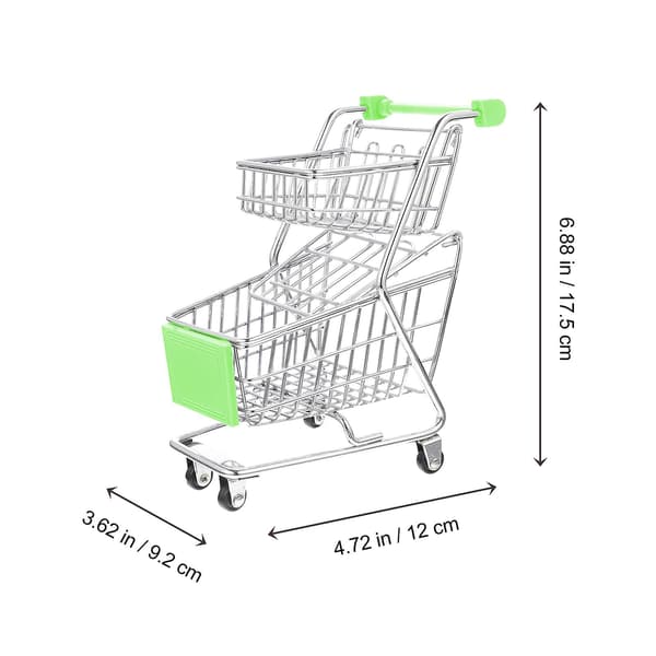 Lille indkøbsvogn Miniature Supermarked Indkøbsvogn Dobbeltlags Trolley Legetøj