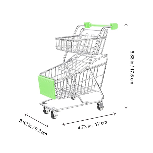 Pieni ostoskori Miniatyyri Supermarket Ostoskori Kaksikerroksinen vaunulelu