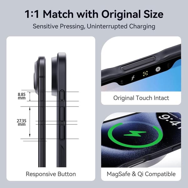 Compatible iPhone 17 Air Case Matte Finish Protective Phone Cover Anti-Fingerprint Thin Slim Hard Case - Black