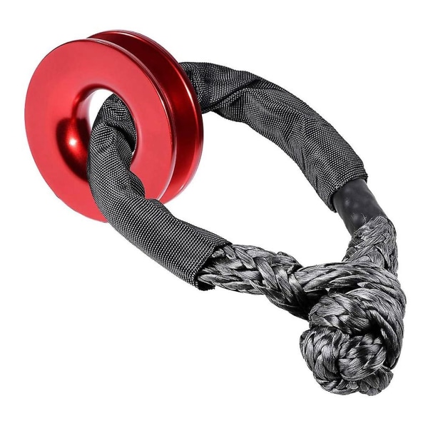 Snatch Block Recovery Ring 3/8 1/2\" Vinsj Taljesystem For Slepetau Talje Red and rope