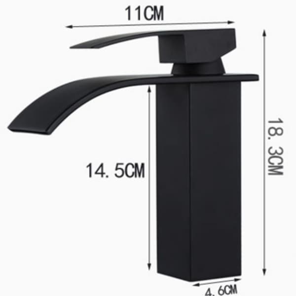 Elegant Design Mat Sort Vandfaldsarmatur til Vask
