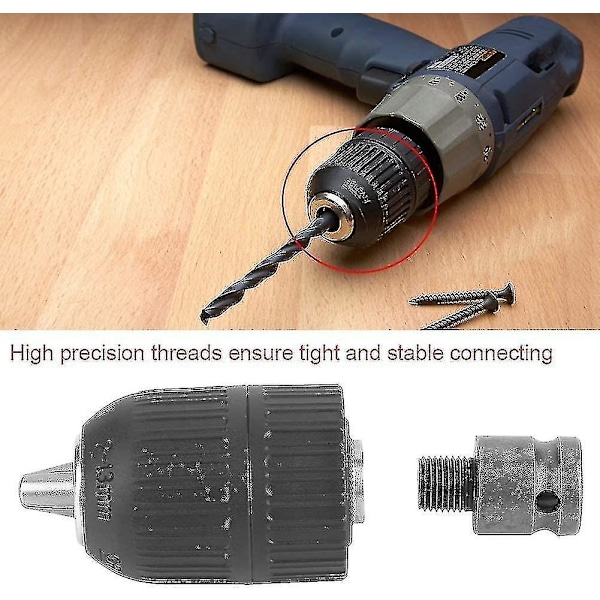 2-13mm Nyckelös Chuck för Slagnyckel Borrchuck Driver Chuck - 1/2-20unf med 1/2 Chuck Adapter