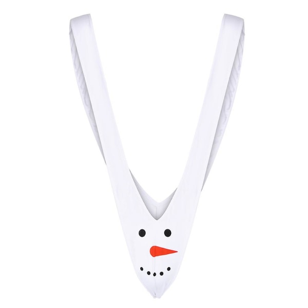 Sexet julefest til mænd Mankini Erotic Thong Brief Cosplay Undertøj Nattøj White Snowman