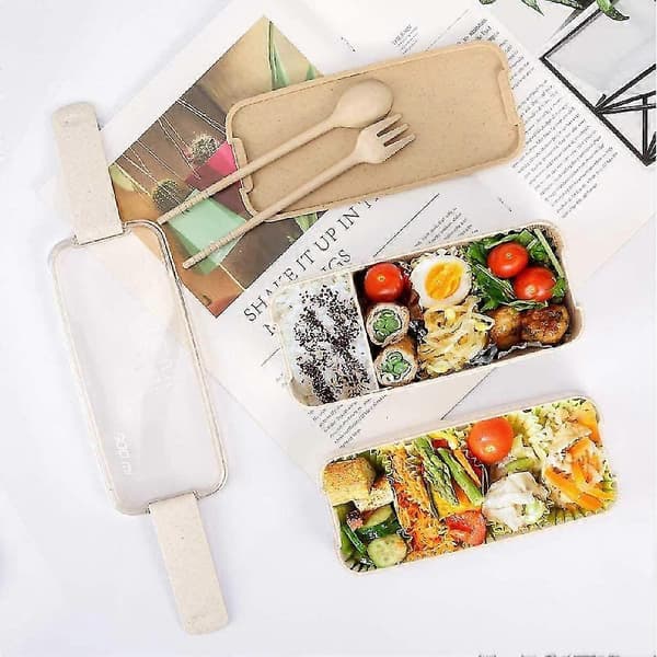 3-i-1 rom Bento matboks for barn og voksne, hvete