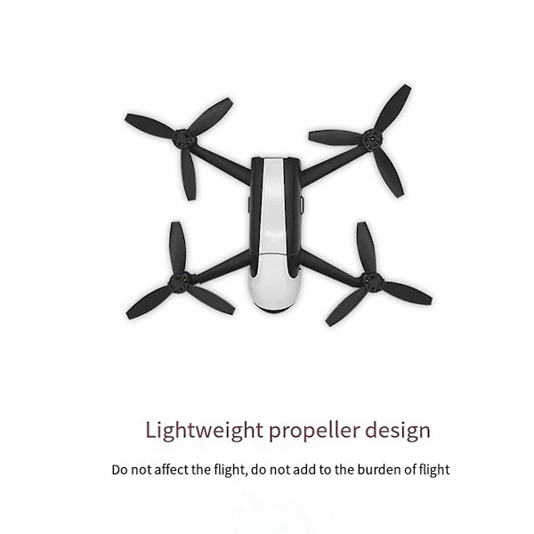4 stk. Egnet til Parrot Bebop 2 Drone Propeller Blades Drone Tilbehør Sort