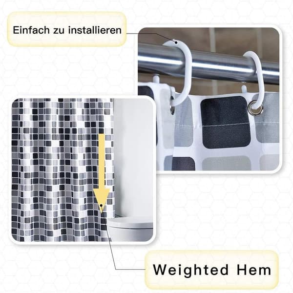 Duschdraperi Mosaik Vattentätt Polyesterduschdraperi (220 bred * 200 hög CM)