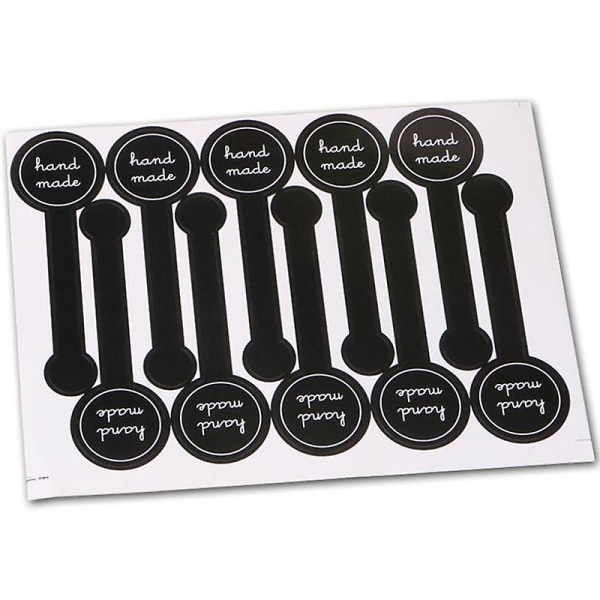 100 stk sorte håndlavede selvklæbende segl-klistermærker gør-det-selv-kage-gaveetiketter