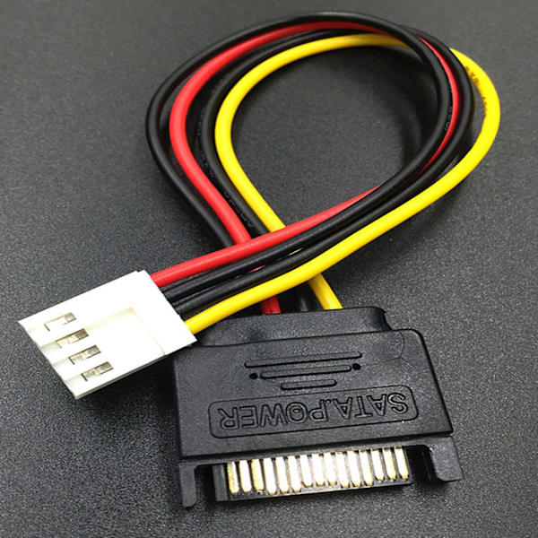 2stk 15pin Sata hann til 4pin floppy Fdd hunn strømomformer adapterkabel
