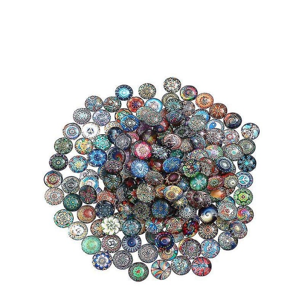 200 stk glassmosaikkfliser gjør-det-selv-mosaikkkunsthåndverksutstyr for smykkefremstilling (blandet farge)