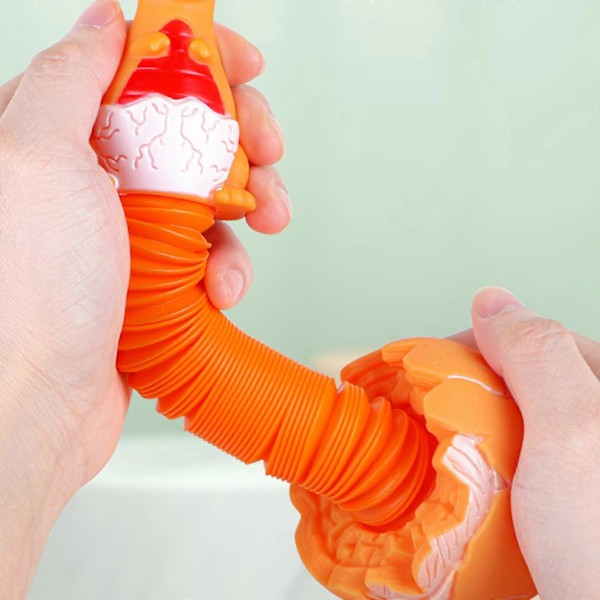 LED Dinosaur Legetøj med Stræk Pop Tubes til Stresslindring og Kreativ Leg Orange