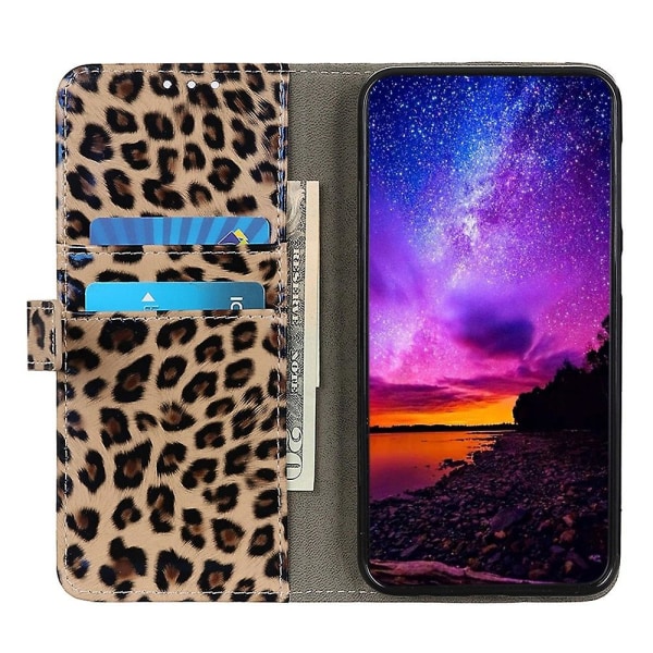 Til Samsung Galaxy A14 5G/A14 4G Leopardmønster Flip Cover Pungholder Beskyttende telefonetui