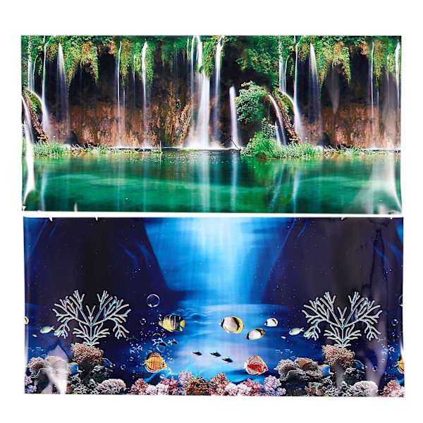 Familymall(tm) Akvariumbakgrunn Akvarielandskaper Poster Vegg Dobbeltsidig Dekor 30*60cm