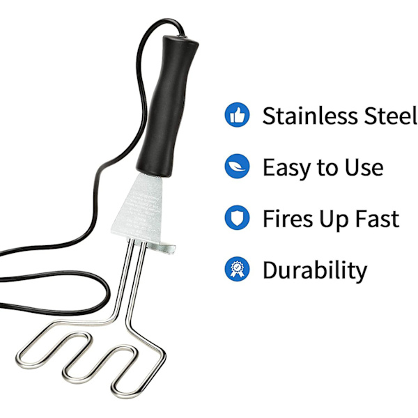 600w Elektrisk Kullstarter - Grillverktøy Erstatning For Big Green Egg, Kamado Joe, Weber Kettle Griller/Kullgriller