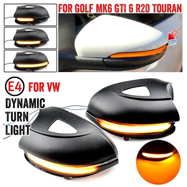 LED sidevinge dynamisk blinklys bakspejlsindikator For-GOLF 6 VI MK6 R Line R20 black