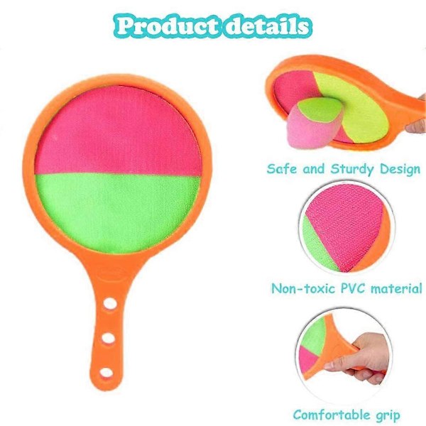 Orange Paddle Catch Ball Racket Set Sport Spel Leksaker Kast Set Disc Paddle Tennis Spel Sugpropp