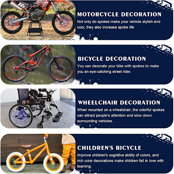 72 st Ekerskydd Ekerskal Skyddsomslag Fälgomslag för Universell Motorcykel Motocross Dirtbikes Cykel