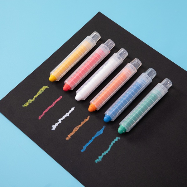 12-pack dammfria färgade kritpennor med kritahållare Tvättbar giftfri skrivtavla för barn Skriv- och ritverktyg för skolklassrummet