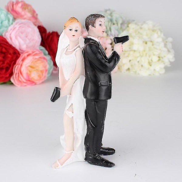 Bryllup brud og brudgom kake topper figurer Kreativt par actionfigur statuer Kjærlighetsjubileum Valentinsdag Gave Samlebord Fi