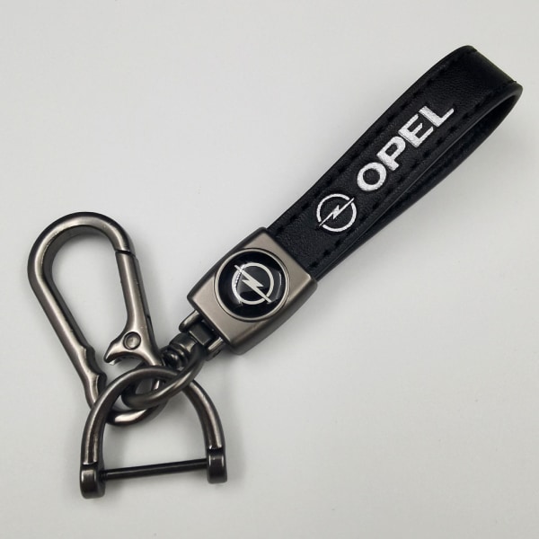 Car Leather Bike Keychain Metal Finish | Heavy Duty nøkkelring | Nøkkelring og krokbeslag Silver Hardware Opel