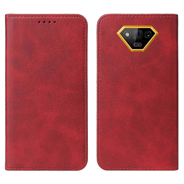 Magnetisk Stängning Läder Telefonfodral Red For Ulefone Armor X13