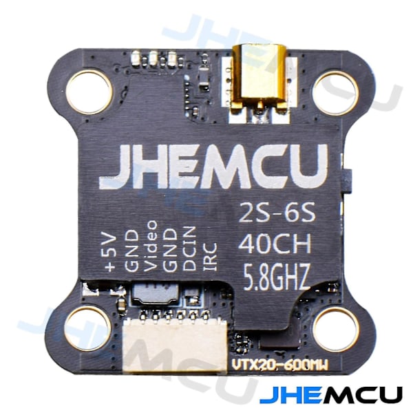 Jhemcu Vtx20-600 5.8g 40ch Fpv-sändare Pitmode 25mw 100mw 200mw 400mw 600mw 7-26v Justerbar Vtx för Fjärrstyrd Fpv-racingdrönare