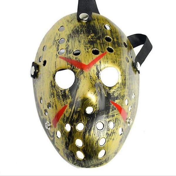 Skräck Jason Voorhees Friday The 13th Masks Cosplay Party rekvisita Old Gold