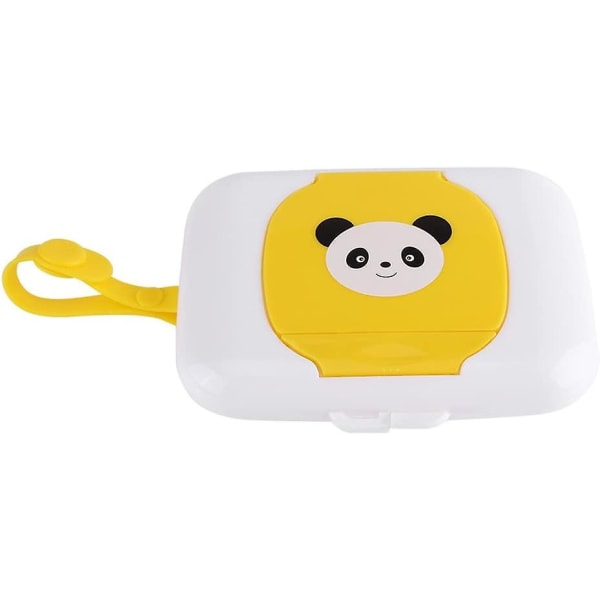 Tissue Box Dispenser Baby Papir Holder Tissue Boxes til udendørs rejseklapvogn vådservietter (hvide og gule)